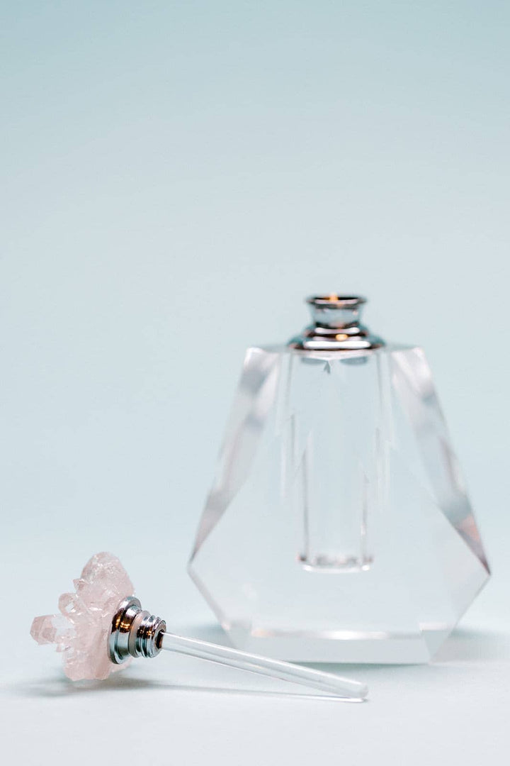 Clear Quartz Crystal Glass Perfume Bottle | 5 ml
