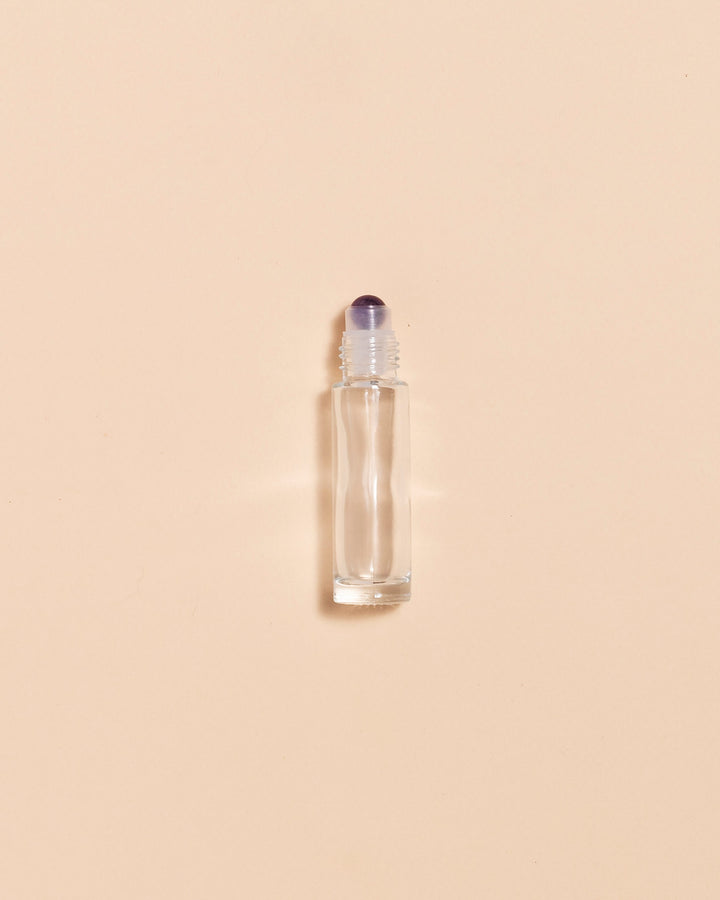 Gemstone Roller Top + 10ml Clear roller with matte gold cap