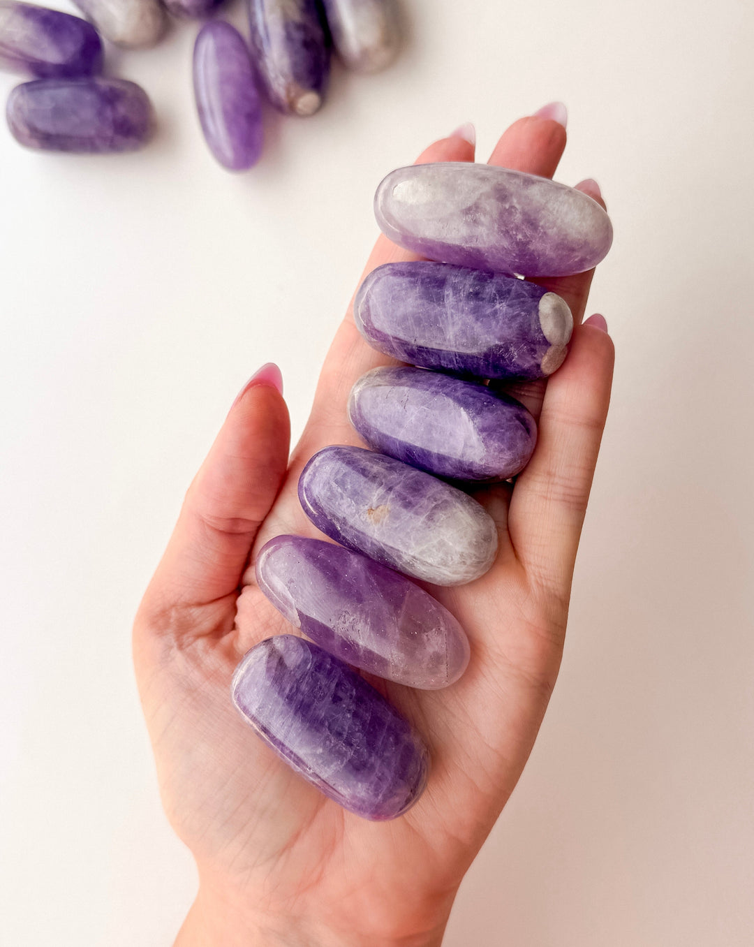 Amethyst Cylinder Palm Stone // Protection + Healing
