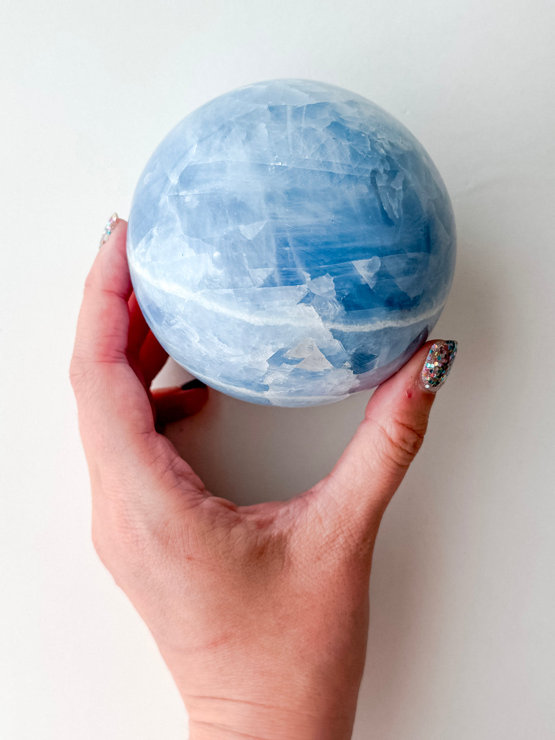 Blue Calcite Sphere // Calm + Communication