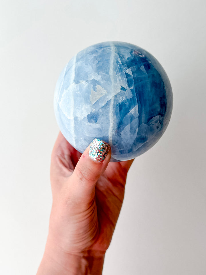 Blue Calcite Sphere // Calm + Communication