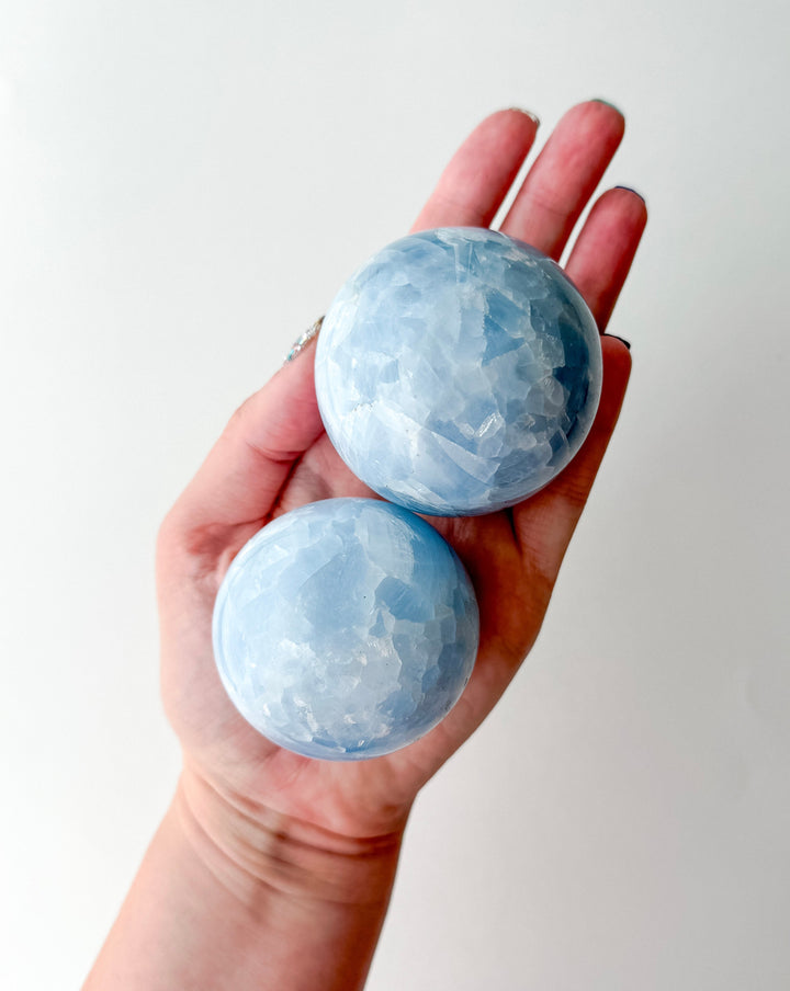 Blue Calcite Sphere // Calm + Communication