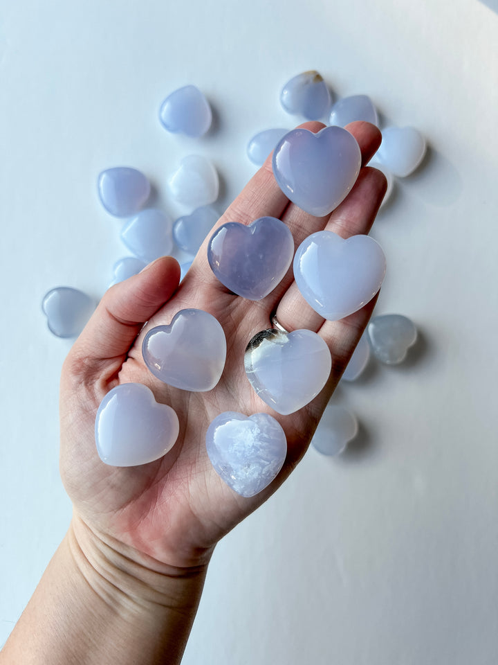 Blue Chalcedony Heart // Self-Reflection + Open Your Heart
