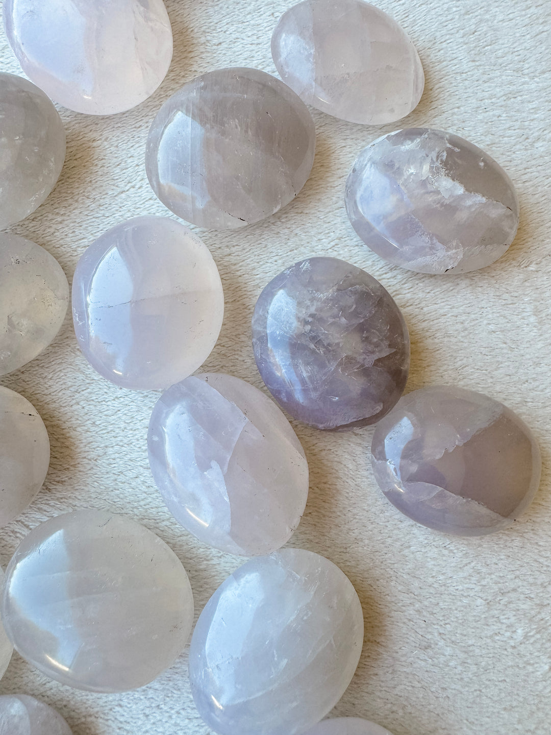 Blue Rose Quartz Palm Stone // Love + Understanding