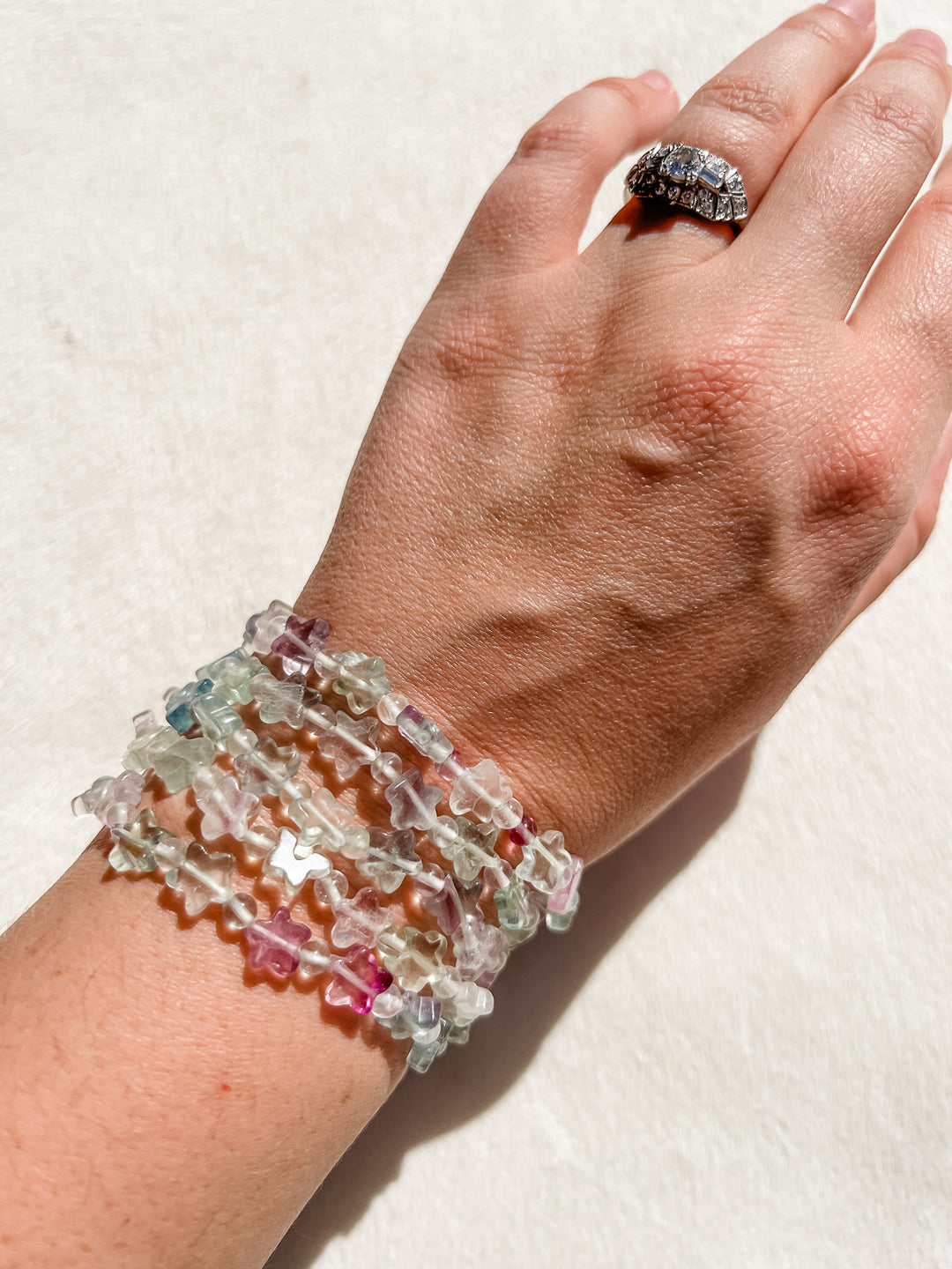 Fluorite Star Crystal Stretch Bracelet | 6.5 inches