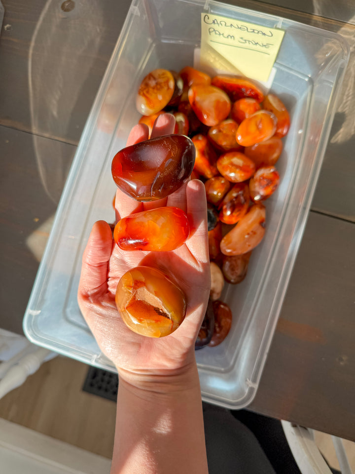 Carnelian Palm Stone // Creativity + Motivation