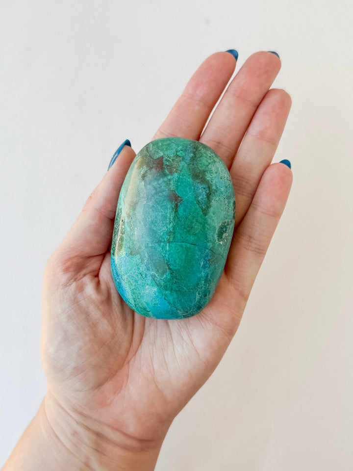 Chrysocolla Palm Stone // Tranquil + Communication + Love