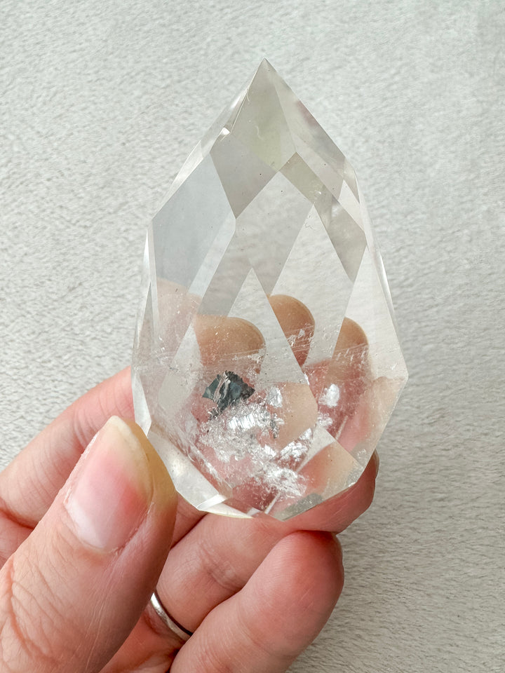 Clear Quartz Faceted Teardrop // Clarity + Amplification