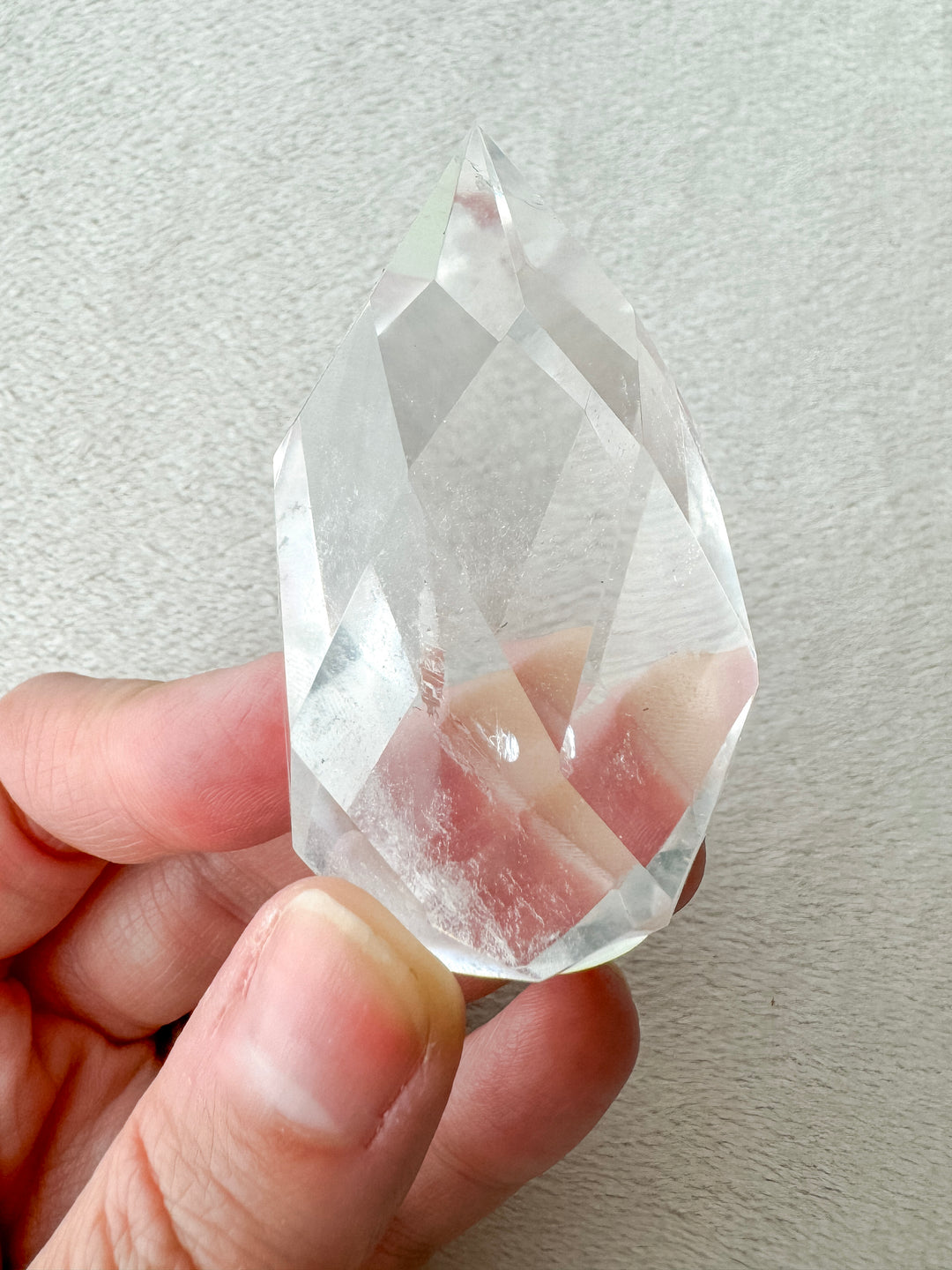 Clear Quartz Faceted Teardrop // Clarity + Amplification