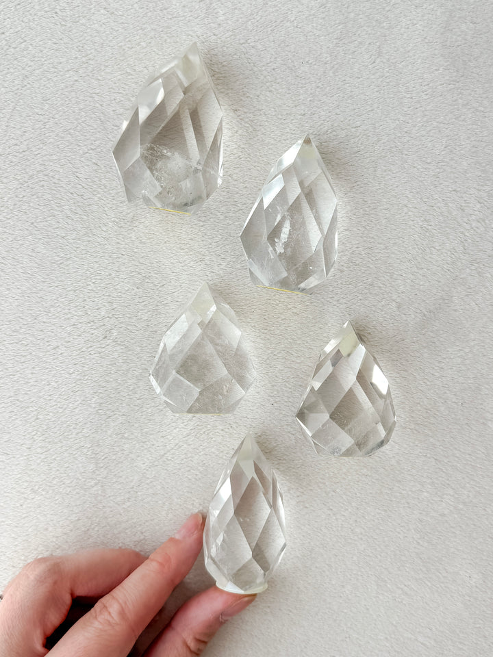 Clear Quartz Faceted Teardrop // Clarity + Amplification