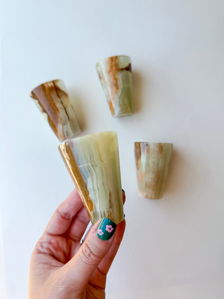 Green Onyx Shot Glass // Purify + Soothe + Rest