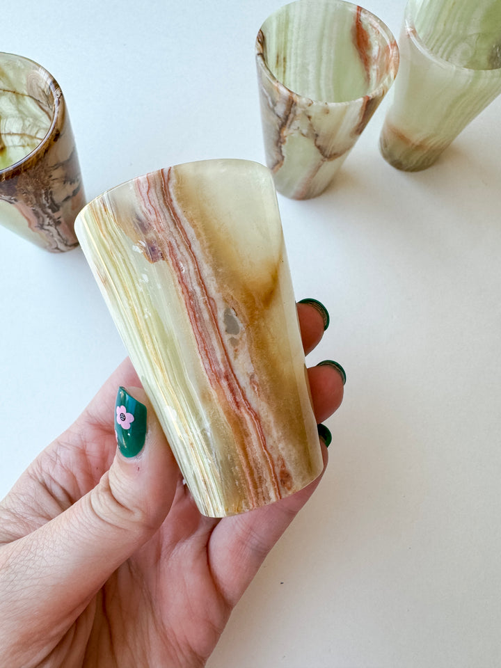 Green Onyx Shot Glass // Purify + Soothe + Rest