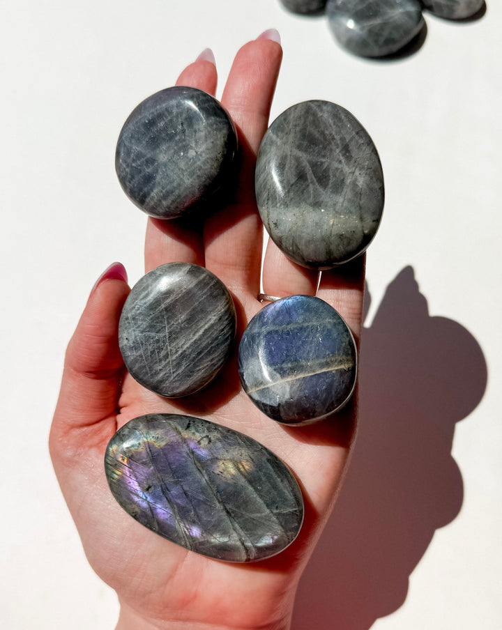Labradorite Palm Stone (Purple Flash) // Change + Perseverance