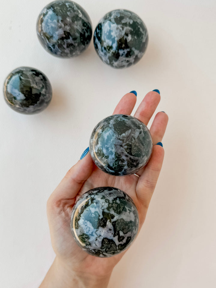 Larvikite Sphere // Healing + Tranquility