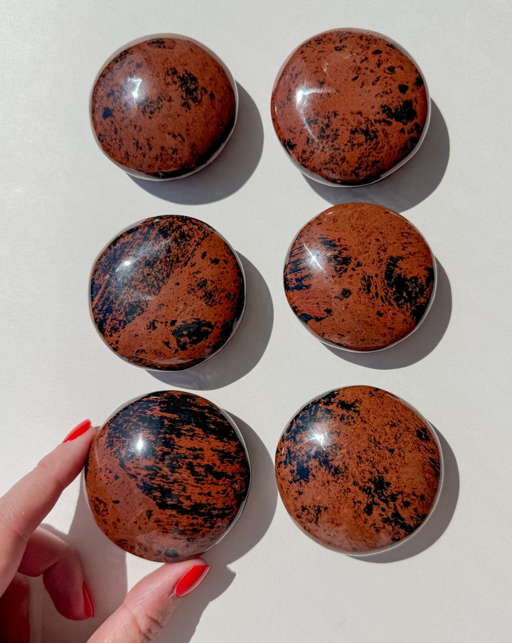 Mahogany Obsidian Palm Stone // Abundance + Protection