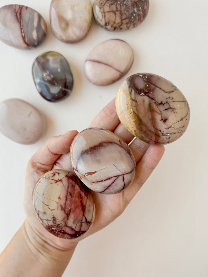 Mookaite Jasper Palm Stone // Grounding + Vitality