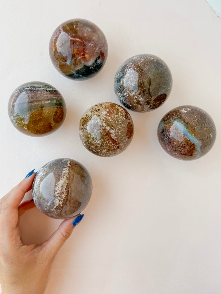 Ocean Jasper Sphere // Healing + Tranquility