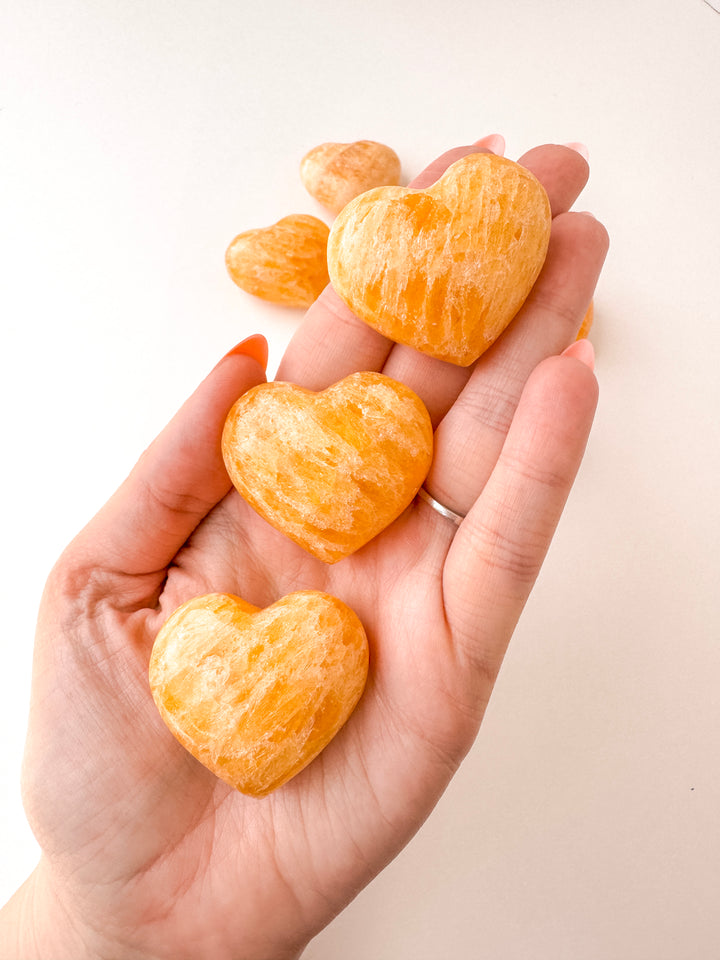 Orange Calcite Heart // Boost Vitality + Promote Joy