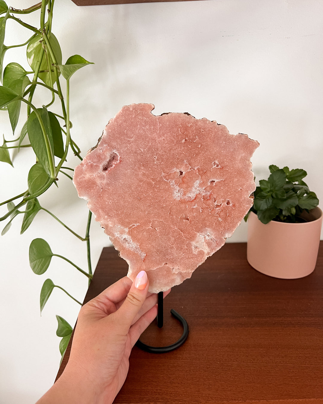 Pink Amethyst Slab + Stand // Love + Compassion