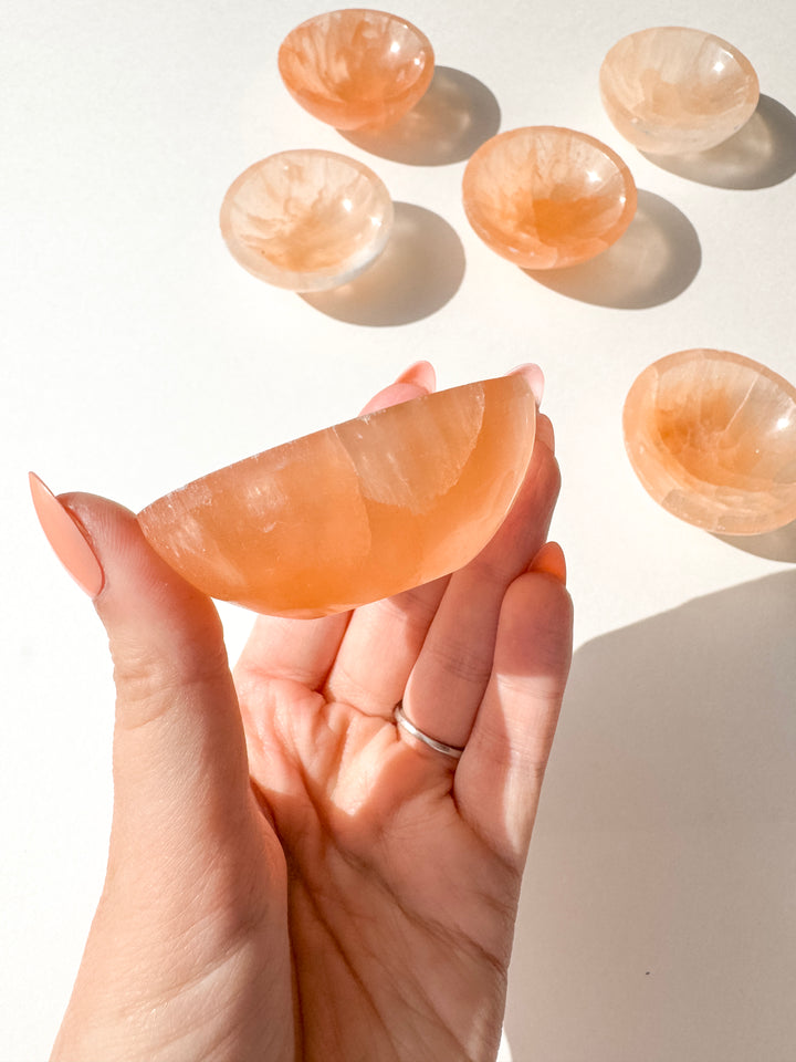 Peach Selenite Bowl // Protection + Insight + Flexibility