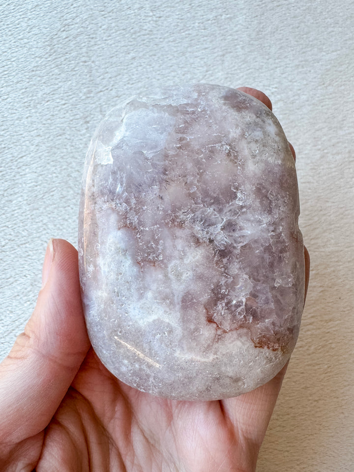 Pink Amethyst Palm Stone // Love + Compassion