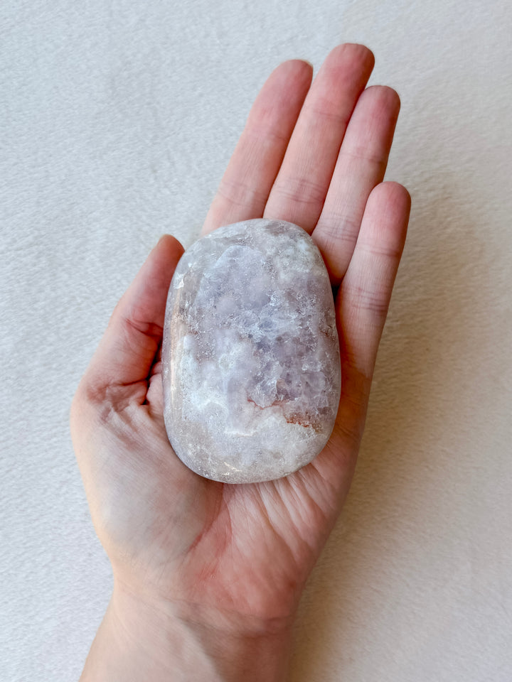 Pink Amethyst Palm Stone // Love + Compassion