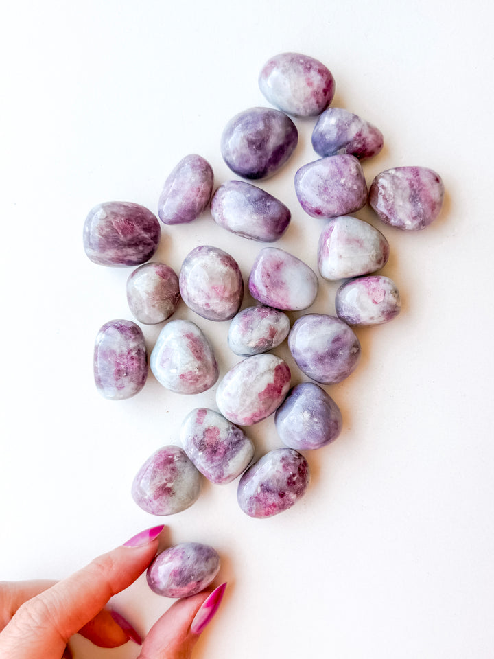 Pink Tourmaline in Quartz Tumble // Healing + Compassion