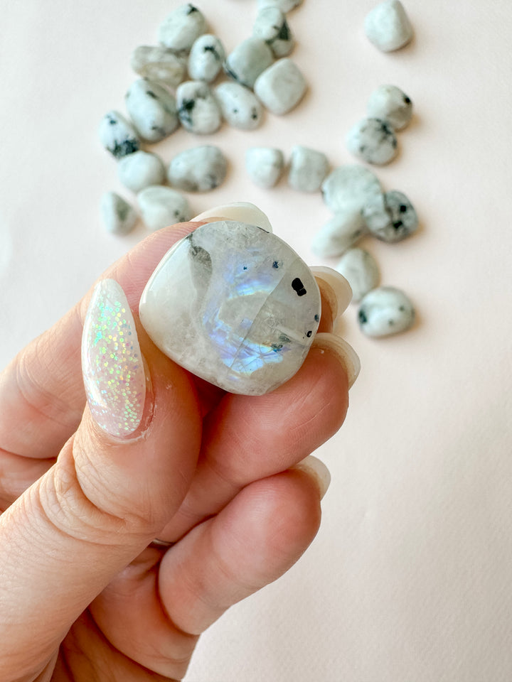 Rainbow Moonstone Tumble // Calm + Intuition