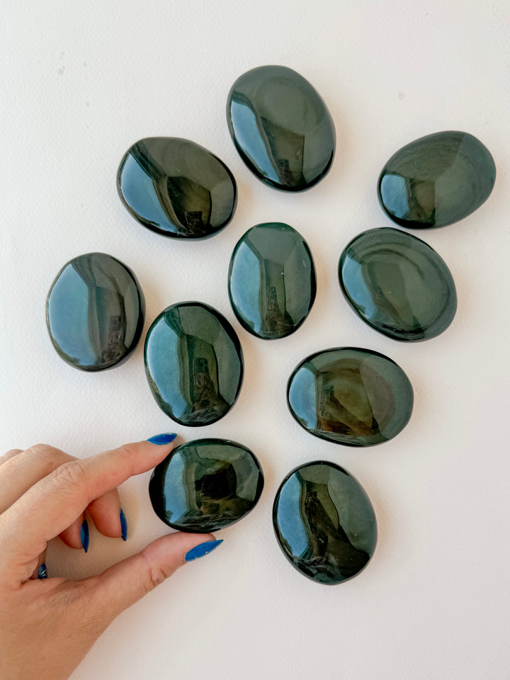 Rainbow Obsidian Palm Stone // Healing + Protection