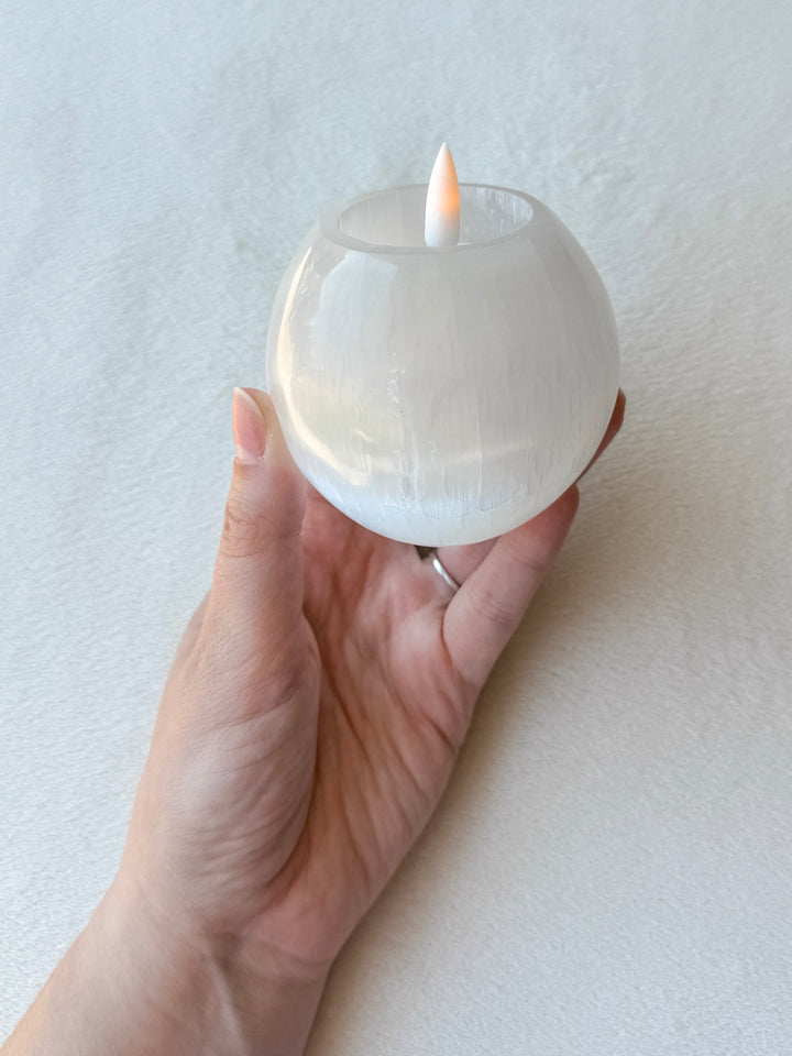 Selenite Candle Holder // Cleansing + Peace