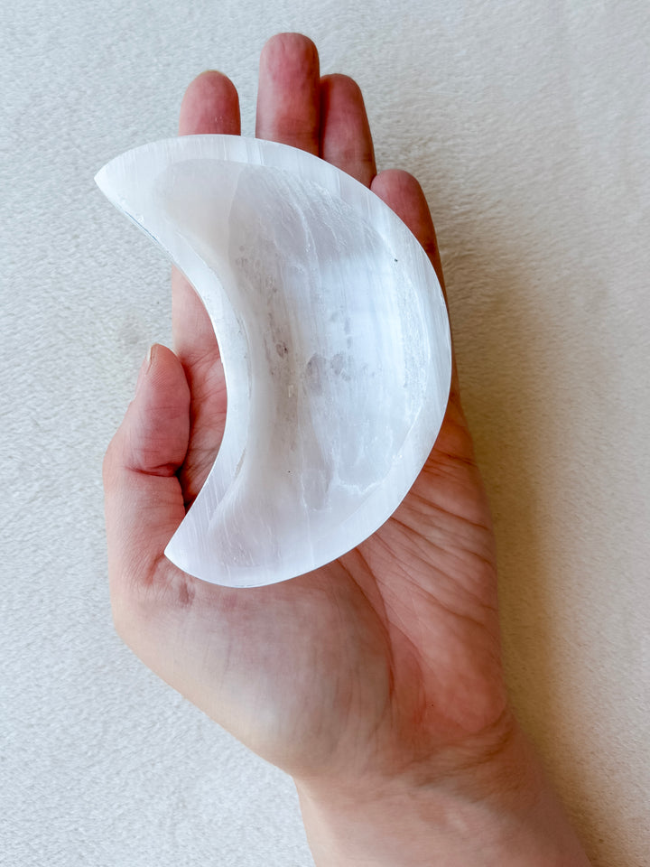 Selenite Moon Bowl // Cleansing + Peace