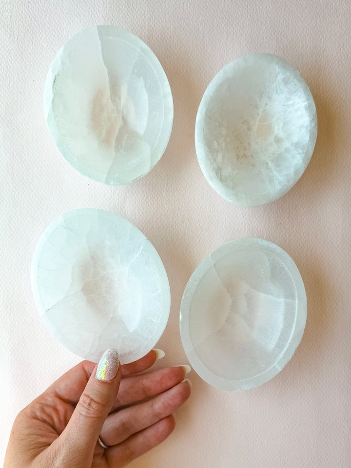 Selenite Oval Bowl  // Cleansing + Peace