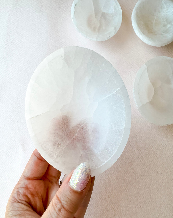 Selenite Oval Bowl  // Cleansing + Peace