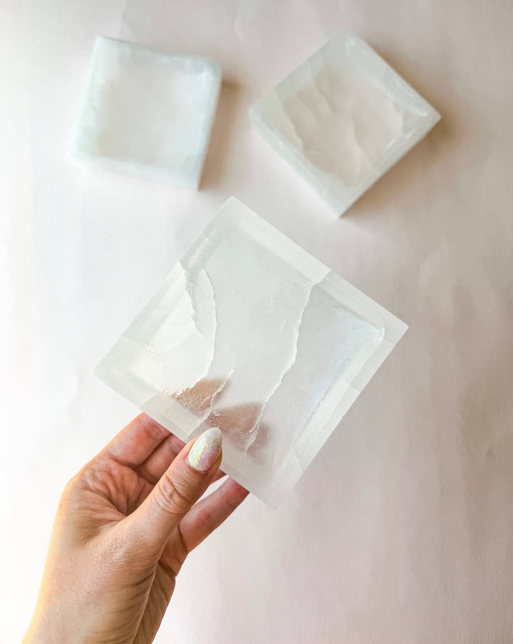 Selenite Square Dish  // Cleansing + Peace