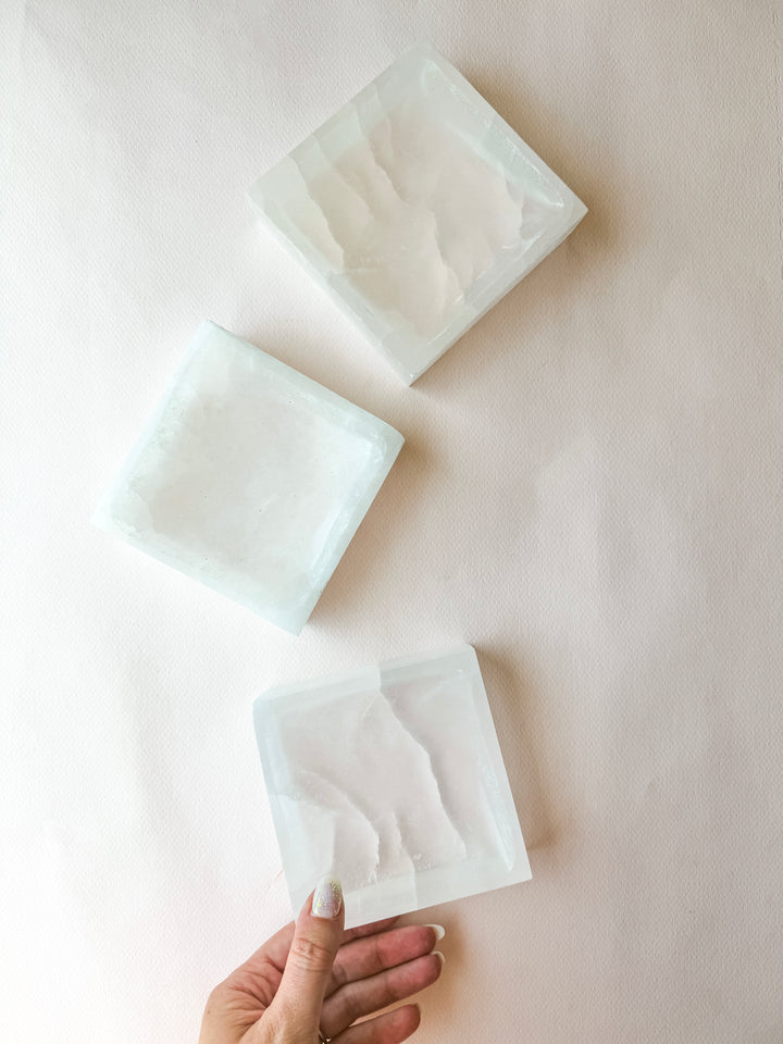 Selenite Square Dish  // Cleansing + Peace