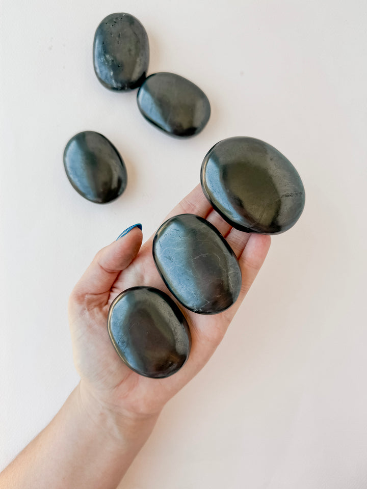 Shungite Palm Stone // Protection + Grounding