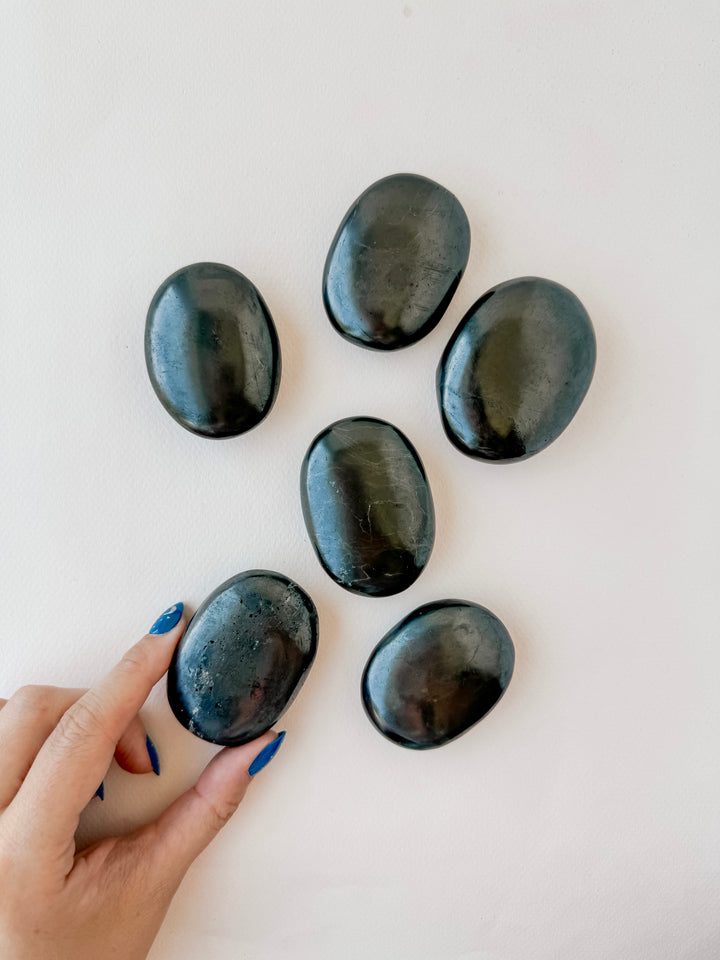 Shungite Palm Stone // Protection + Grounding