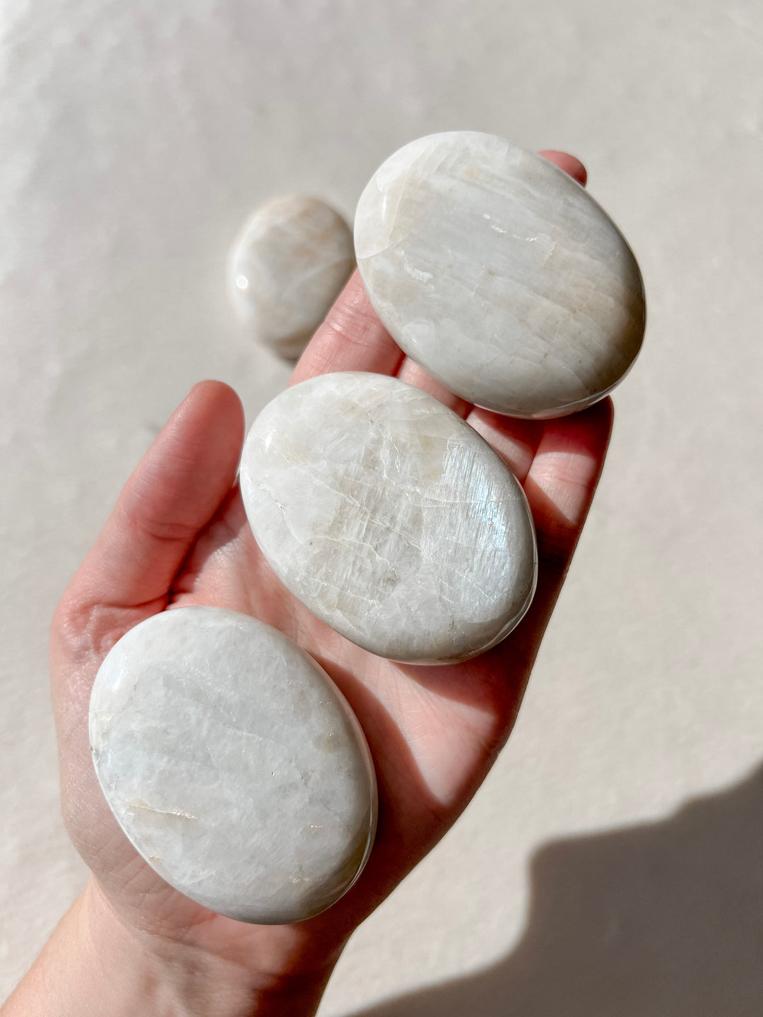 White Moonstone Palm Stone // Bring Change + Insight