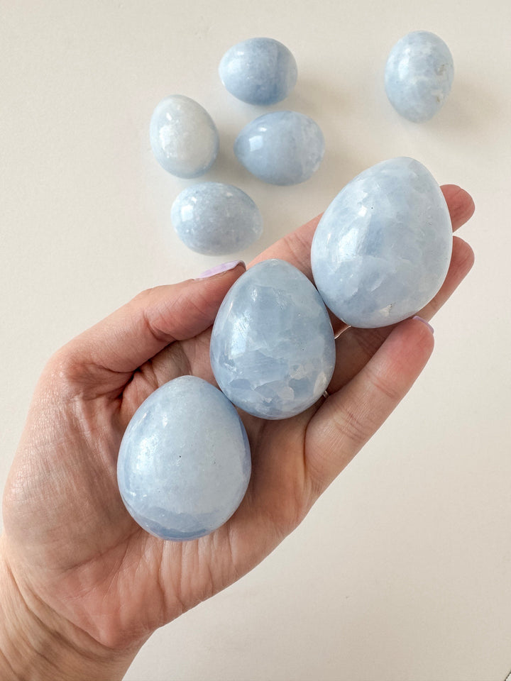 Blue Calcite Egg // Calm + Communication
