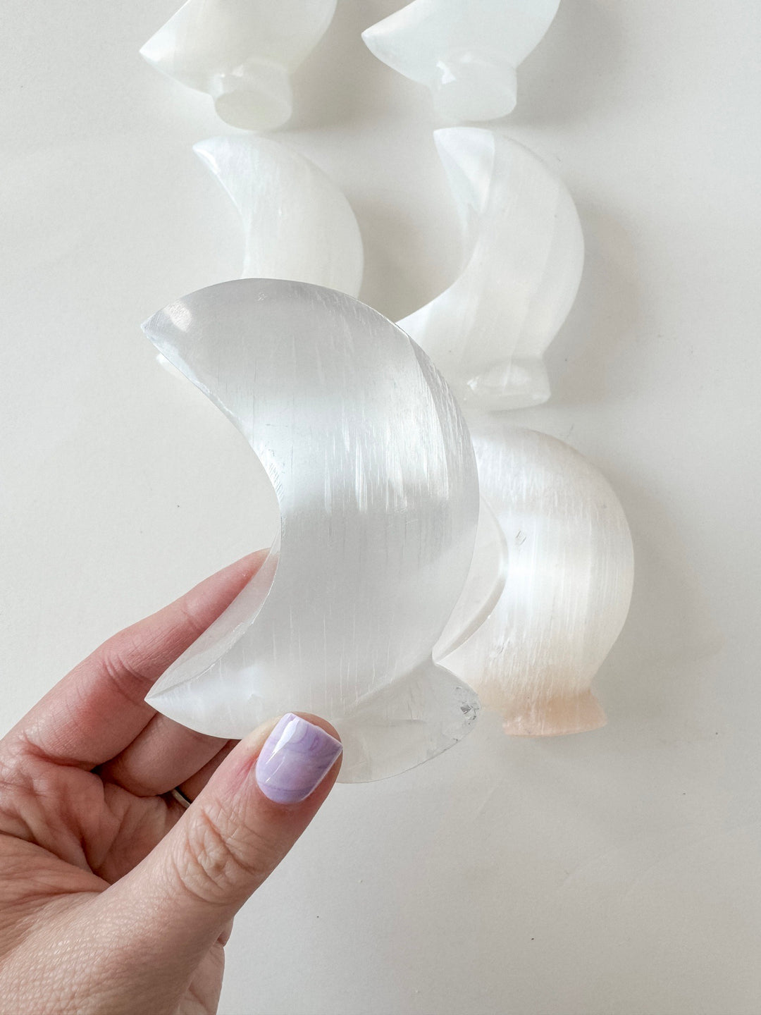 Selenite Standing Moon // Protection + Insight + Flexibility