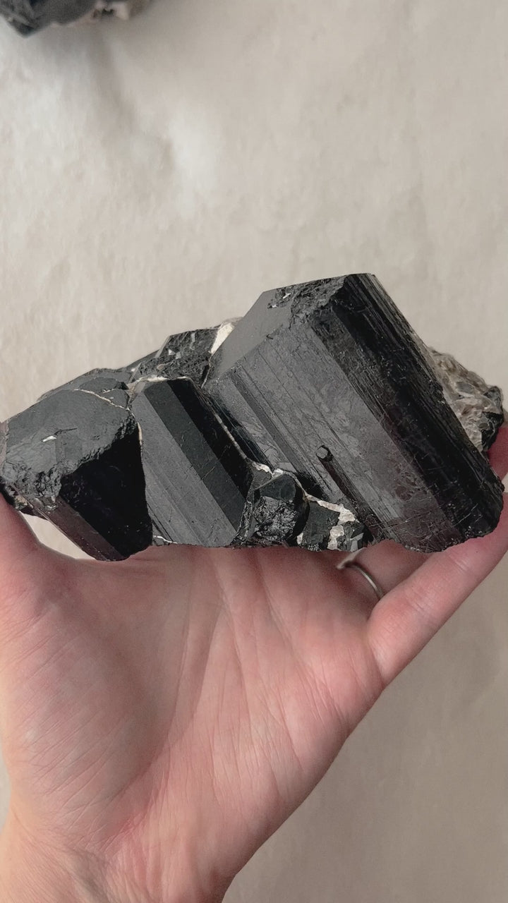 Black Tourmaline Raw Cluster // Grounding + Clears Negative Thoughts