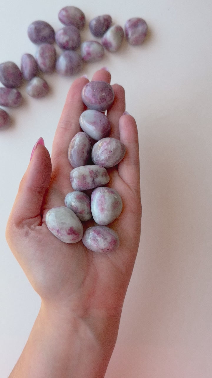 Pink Tourmaline in Quartz Tumble // Healing + Compassion