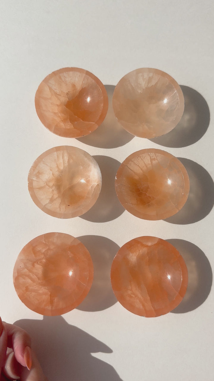 Peach Selenite Bowl // Protection + Insight + Flexibility