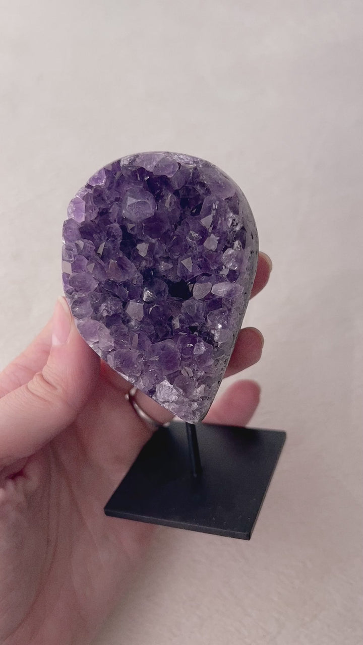 Amethyst Cluster with Stand (Small) // Tension + Protection + Healing