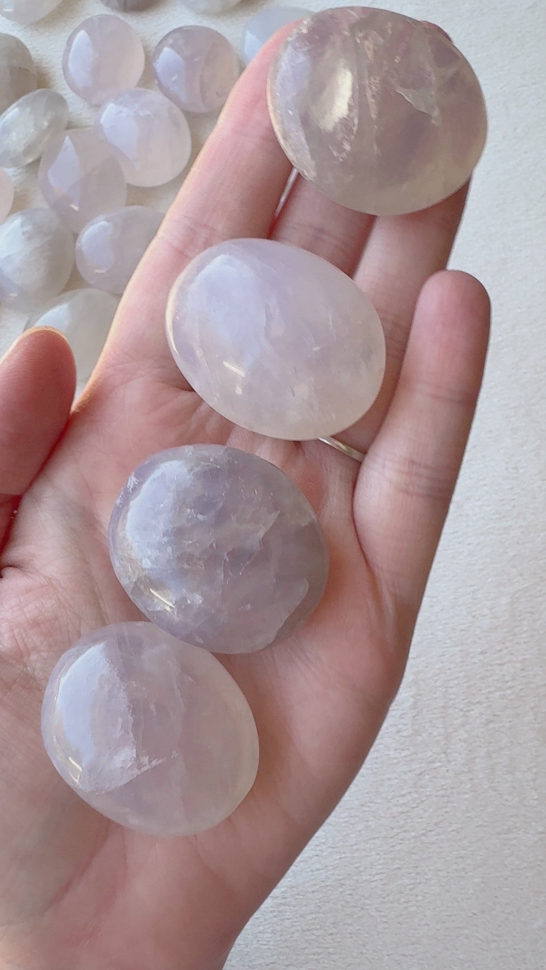 Blue Rose Quartz Palm Stone // Love + Understanding