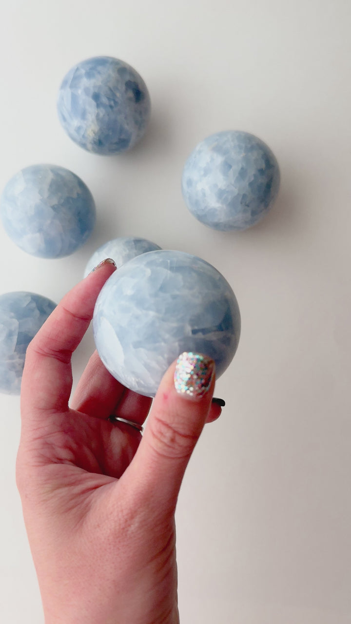 Blue Calcite Sphere // Calm + Communication