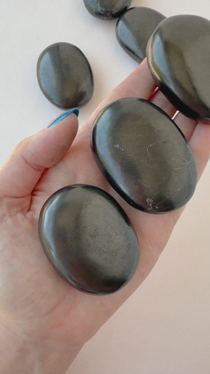 Shungite Palm Stone // Protection + Grounding