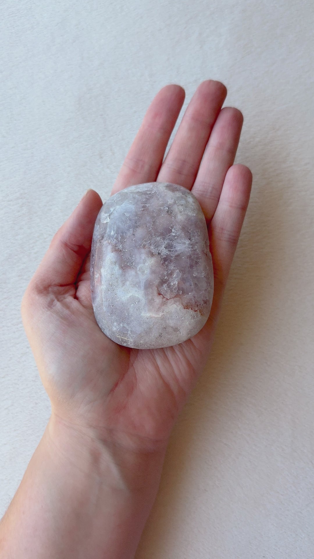 Pink Amethyst Palm Stone // Love + Compassion