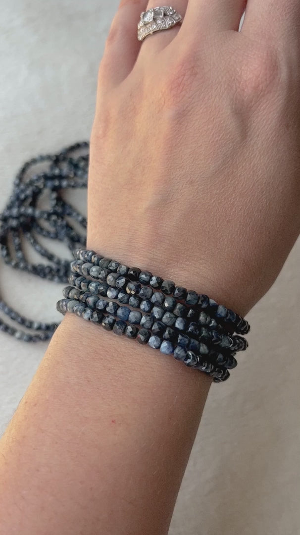 Sapphire Crystal Stretch Bracelet | 7 inches