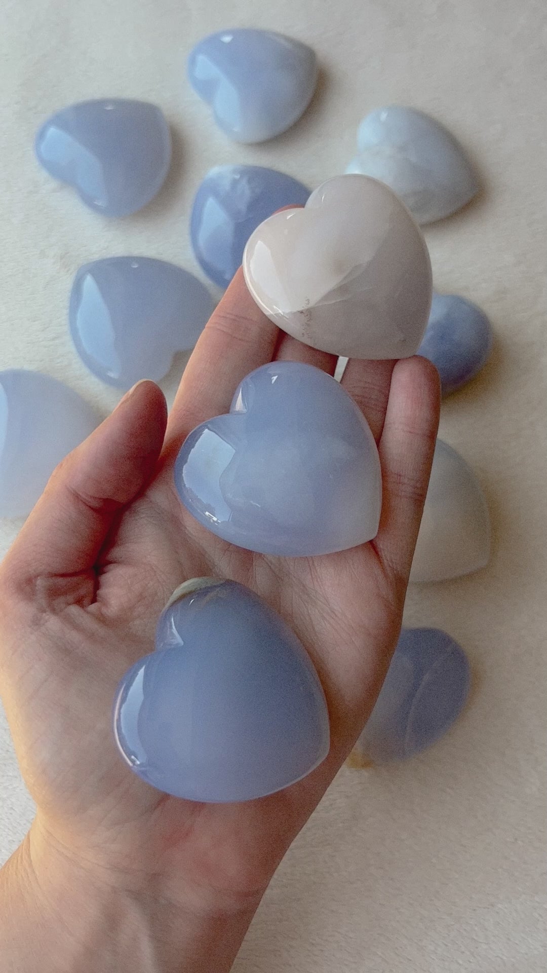 Blue Chalcedony Heart // Self-Reflection + Open Your Heart